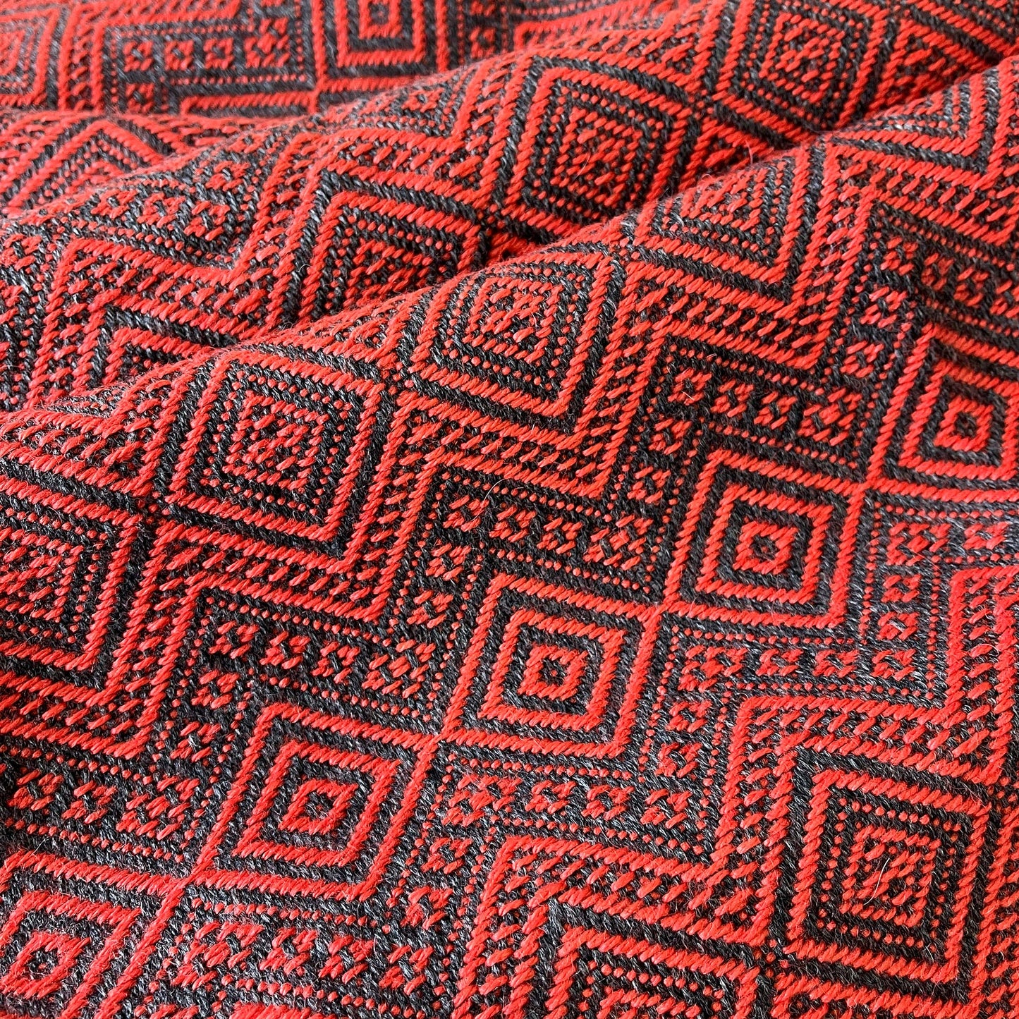 Dark Grey & Burnt Orange Peruvian Alpaca Throw