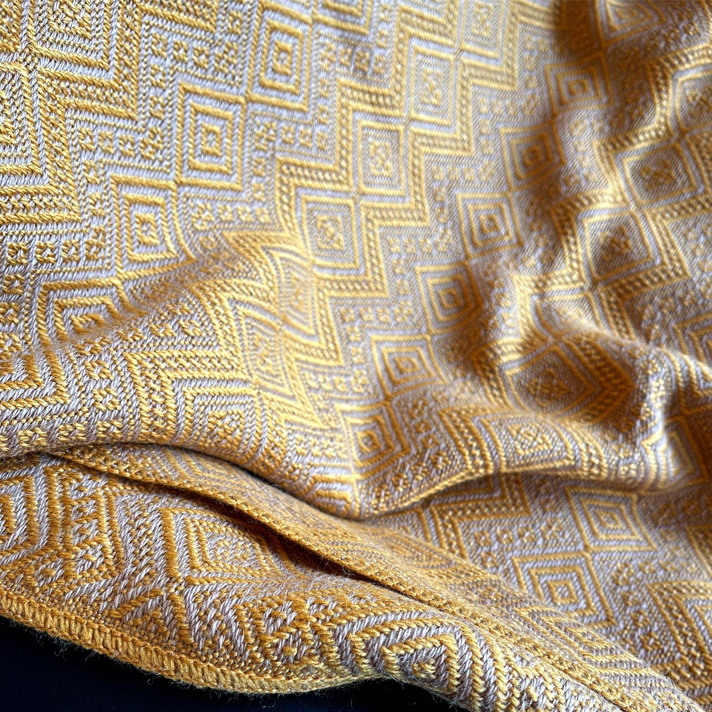 Saffron Yellow & Camel Peruvian Alpaca Throw