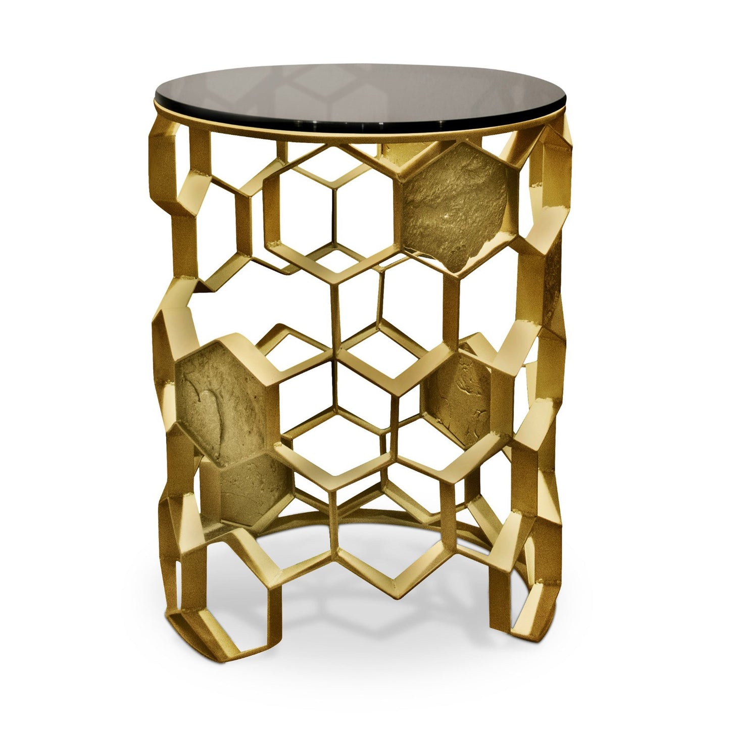 Gold luxurious Brass and glass side table