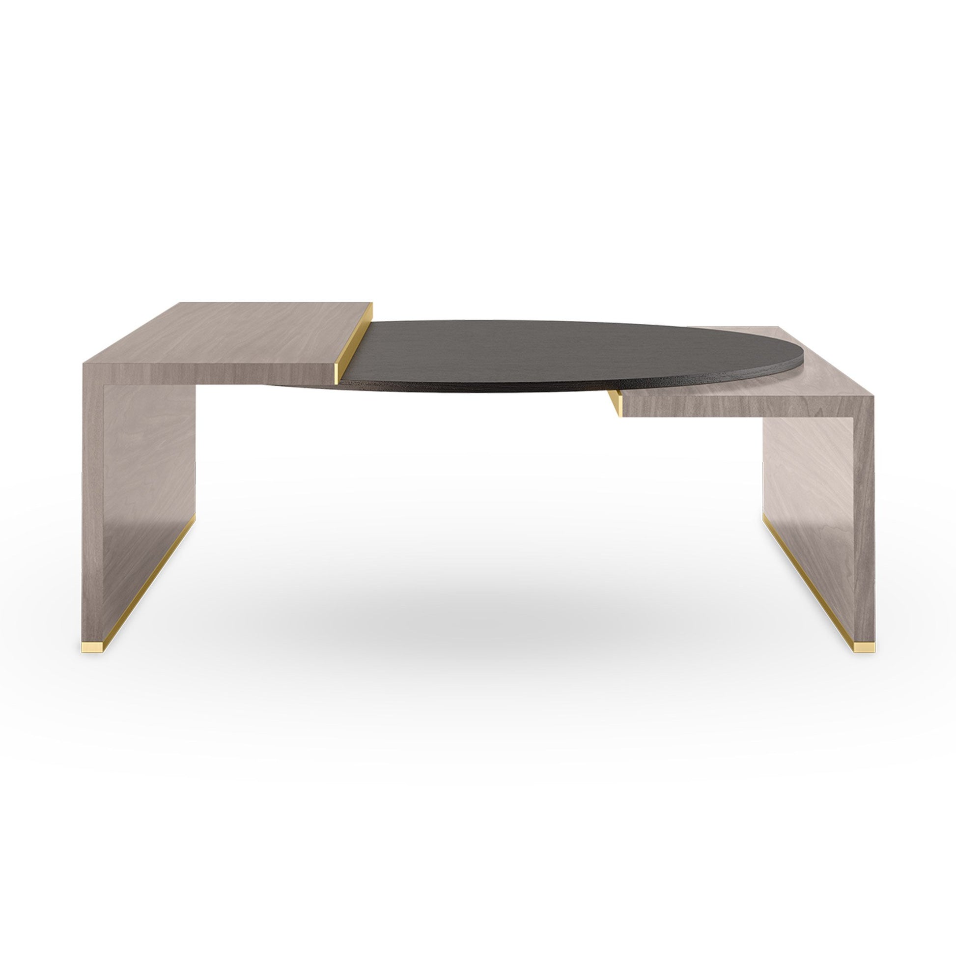 Unique coffee table with nesting stools side