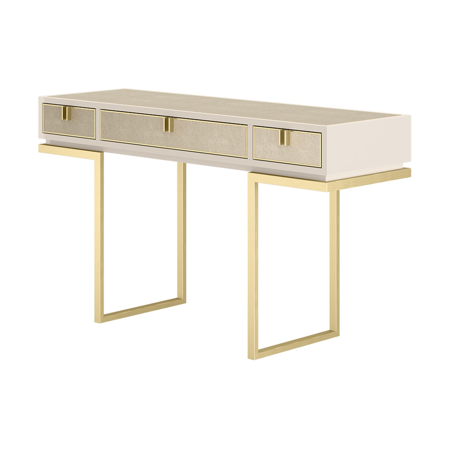 Elegant contemporary console table isometric view