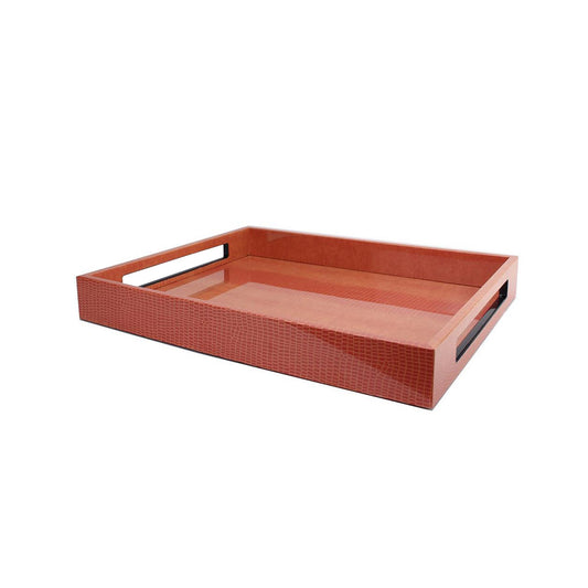 Orange decorative high gloss and lacquered tray