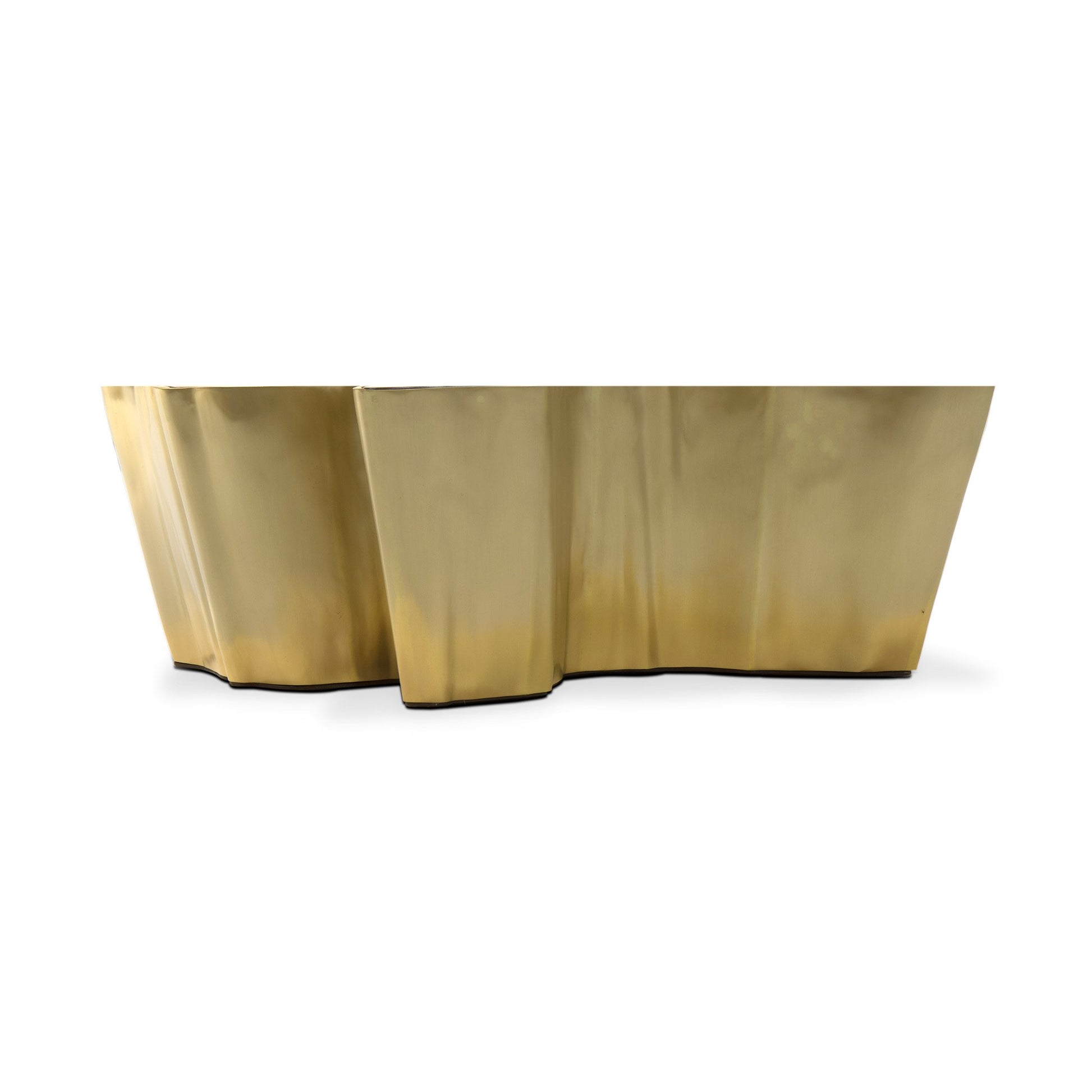 Luxury free form coffee table gold side