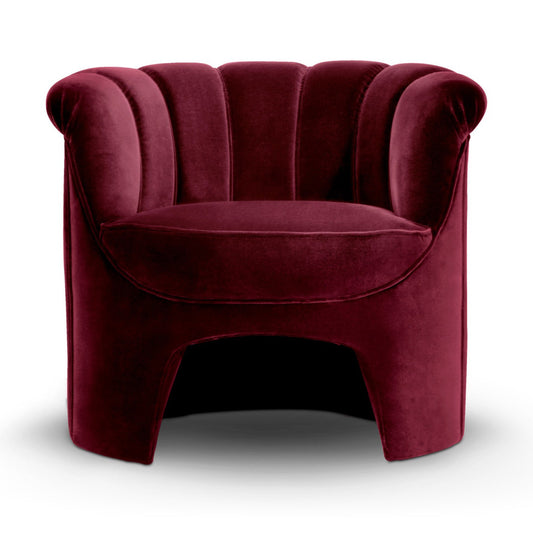 Front of Bordeaux luxury curved back armchair