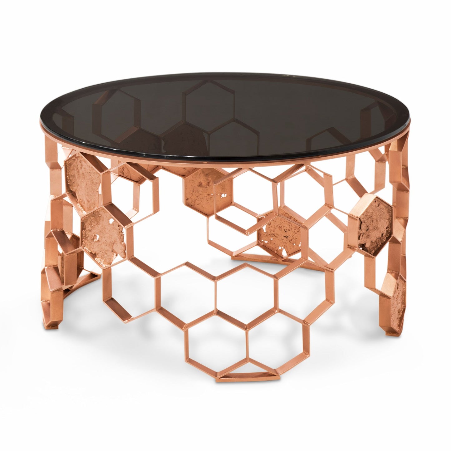 Top of Stylist glass top rose coffee table