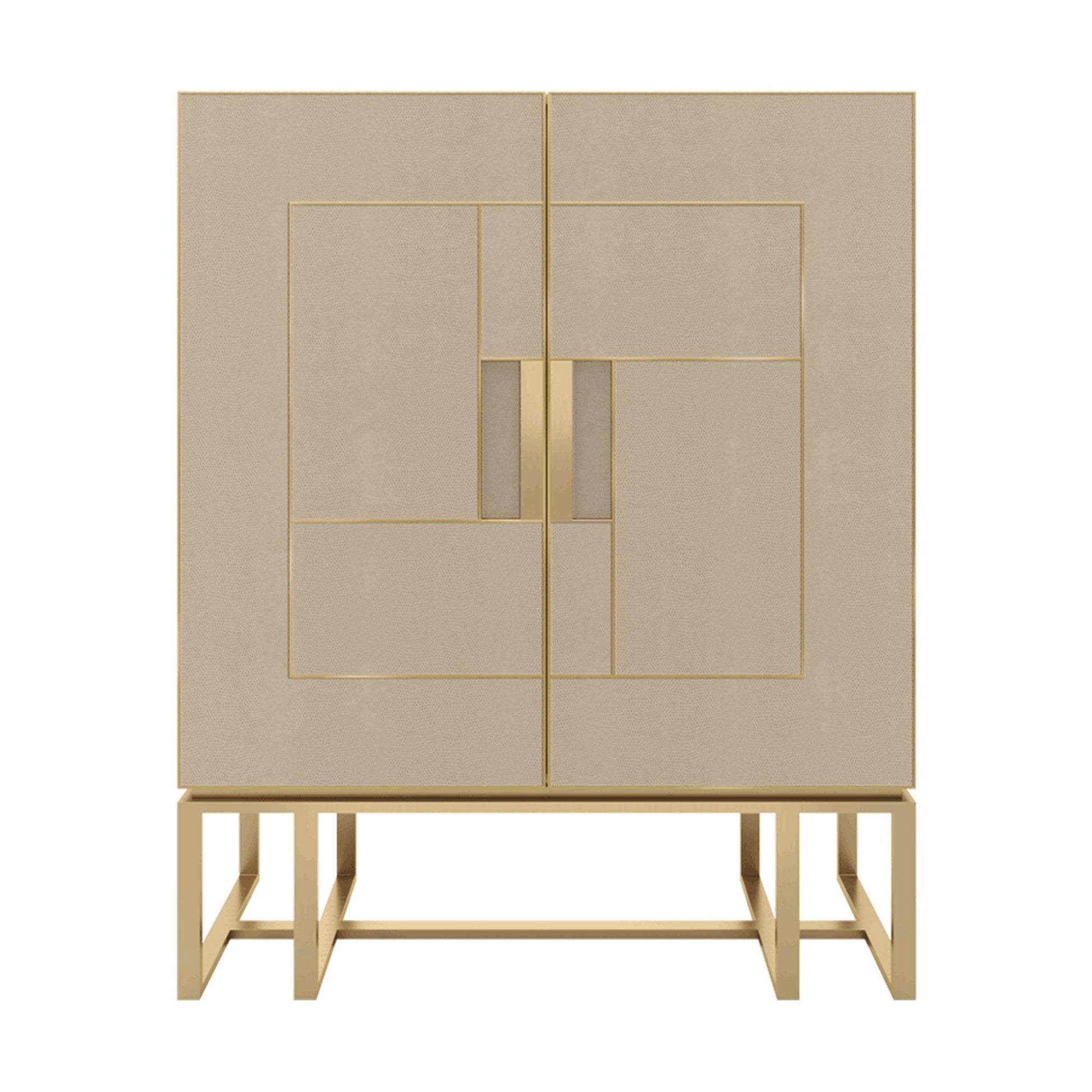 Luxury Leather and brass cabinet