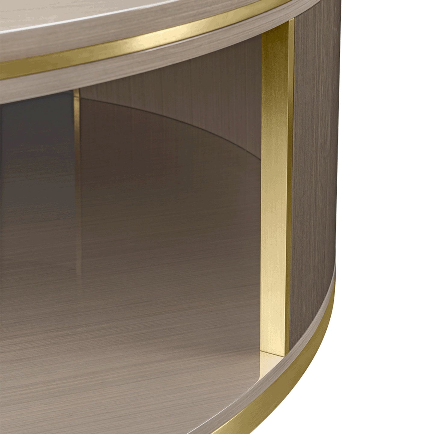 Luxury large round coffee table opposite side detail