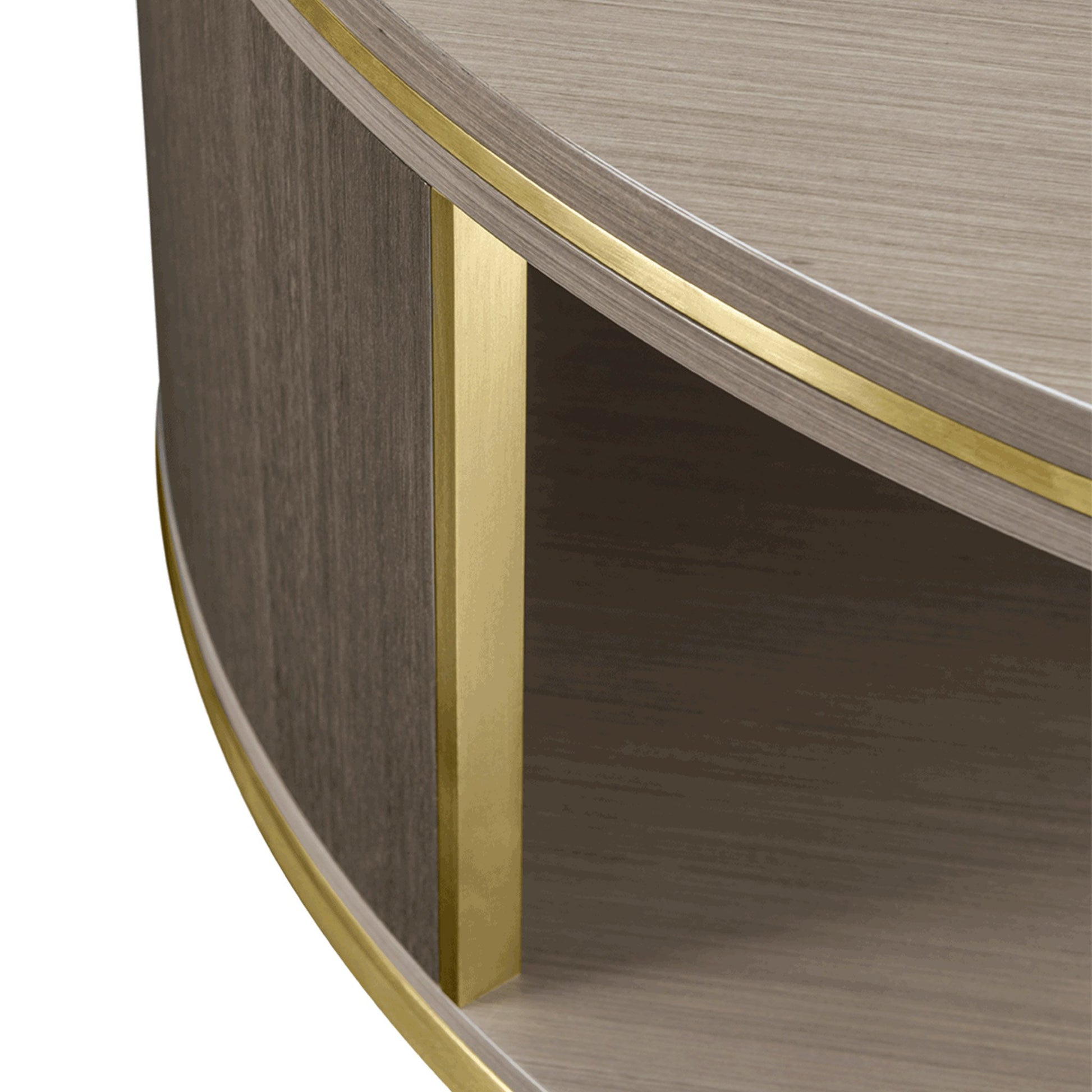 Luxury large round coffee table side detail