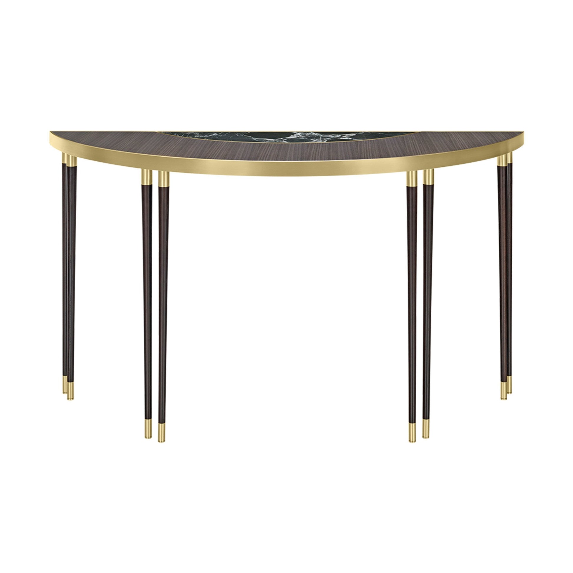 Luxury wood half moon console table