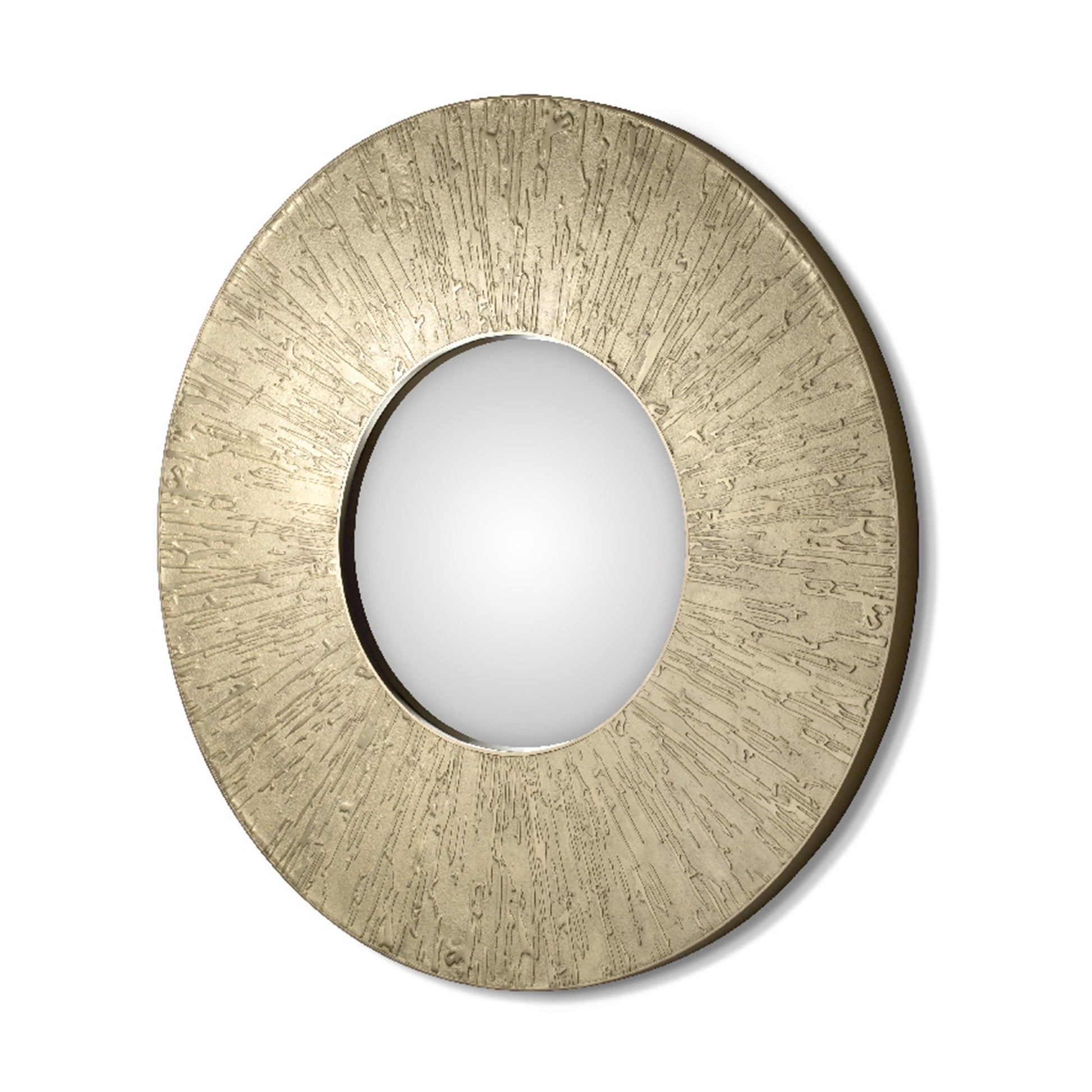 Luxury brass frame round mirror in luxury home