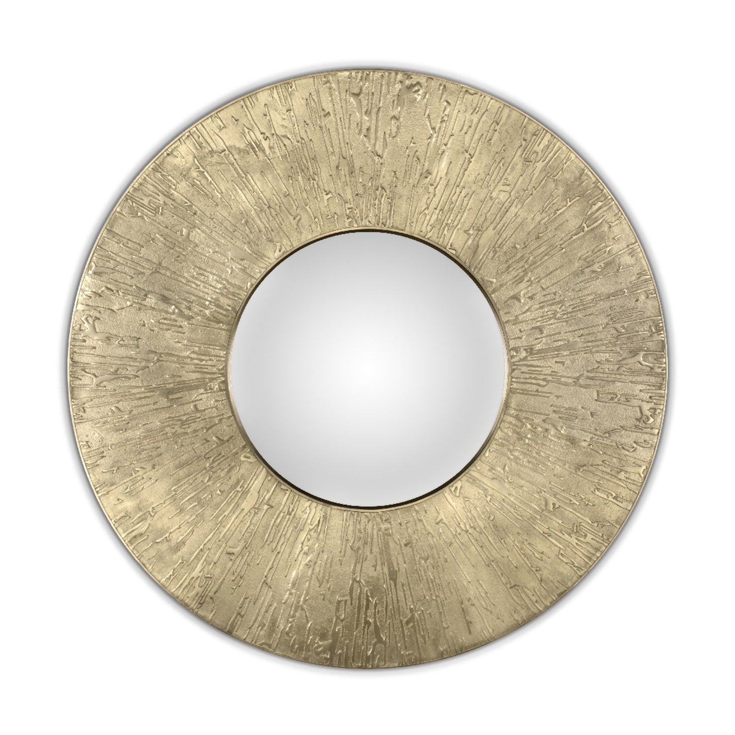 Luxury brass frame round mirror