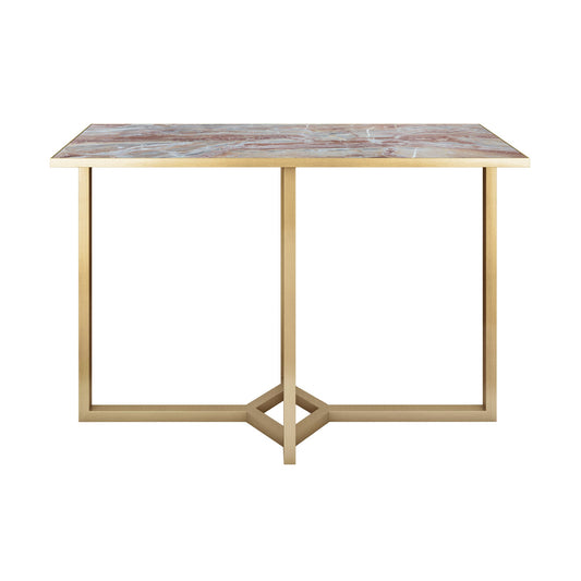 Pink marble top console table