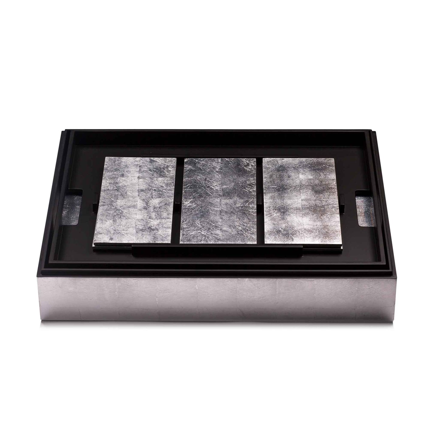 Placemat & Double Coaster Box Set in Silver x 6