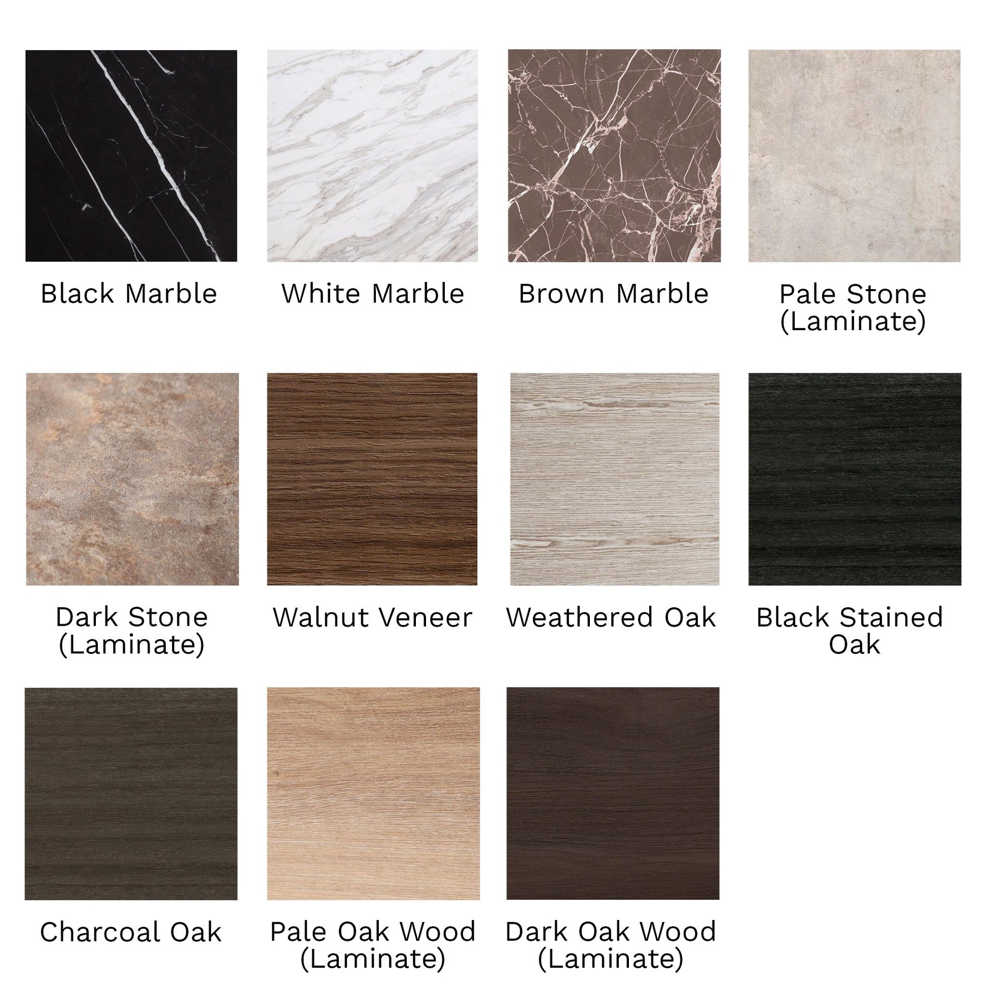 Marble and wood finishes for Finn collection