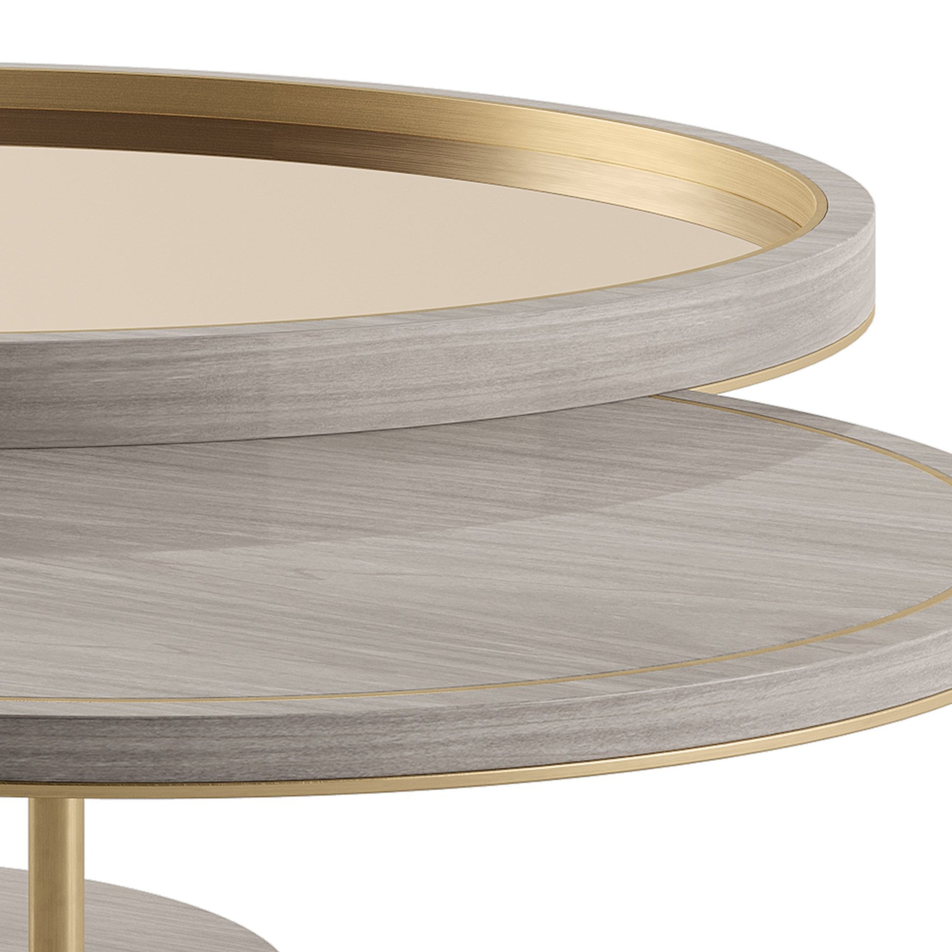 Luxury round stone coffee table top detail