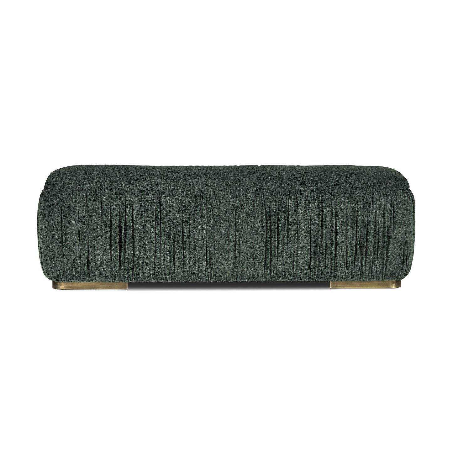 Upholstered ruched velvet bench