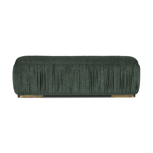 Upholstered ruched velvet bench